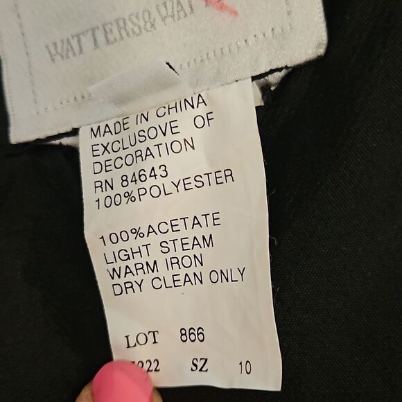 NWT Watters & Watters Black strapless midi cocktail dress size 10 - Picture 9 of 12